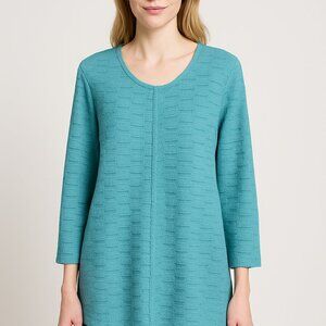 Habitat Clothes To Live In Tunic Size Large Blue Geometric Textured Lagenlook